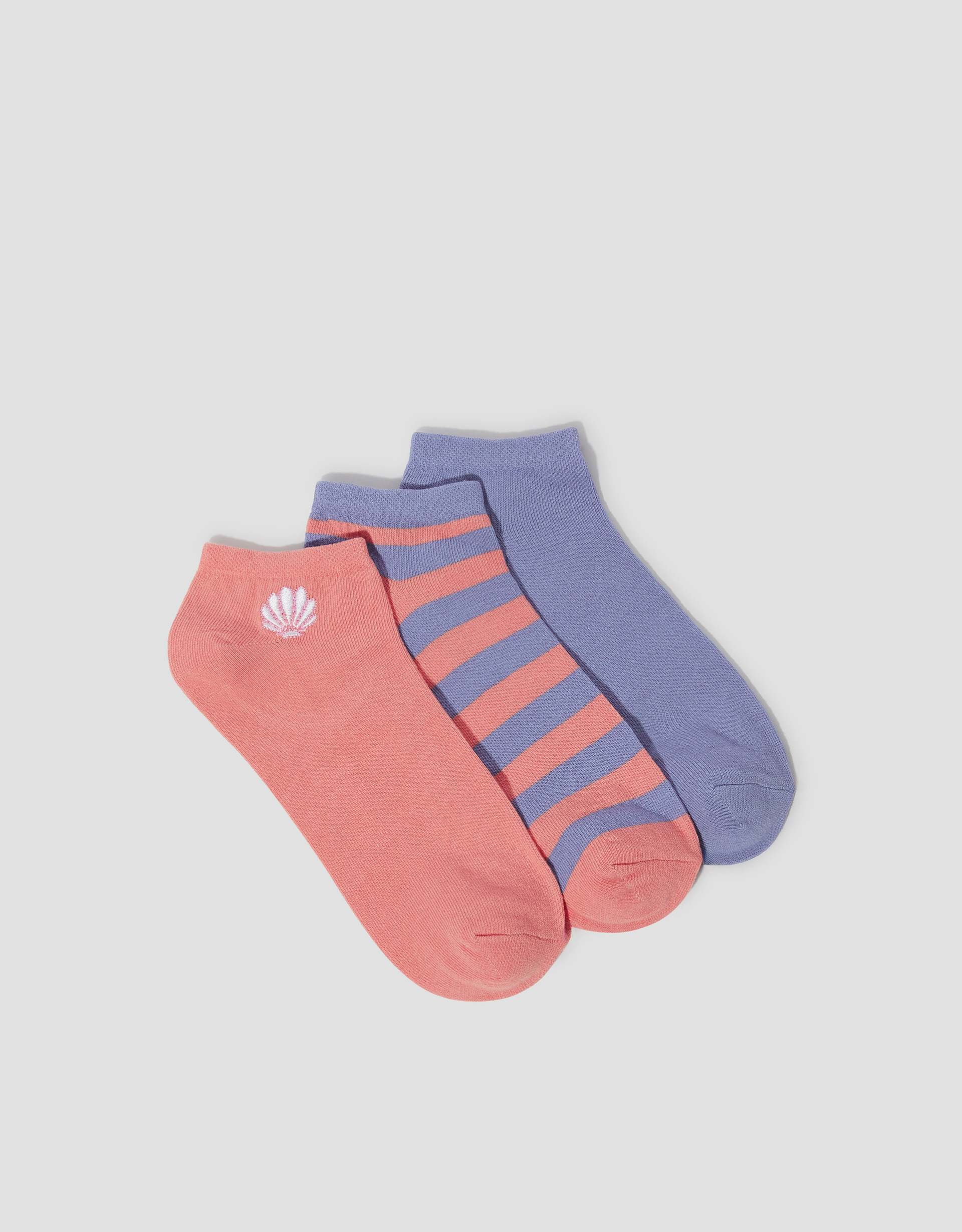 -Pack Shell Stripe Trainer Socks -Pack Shell Stripe Trainer Socks