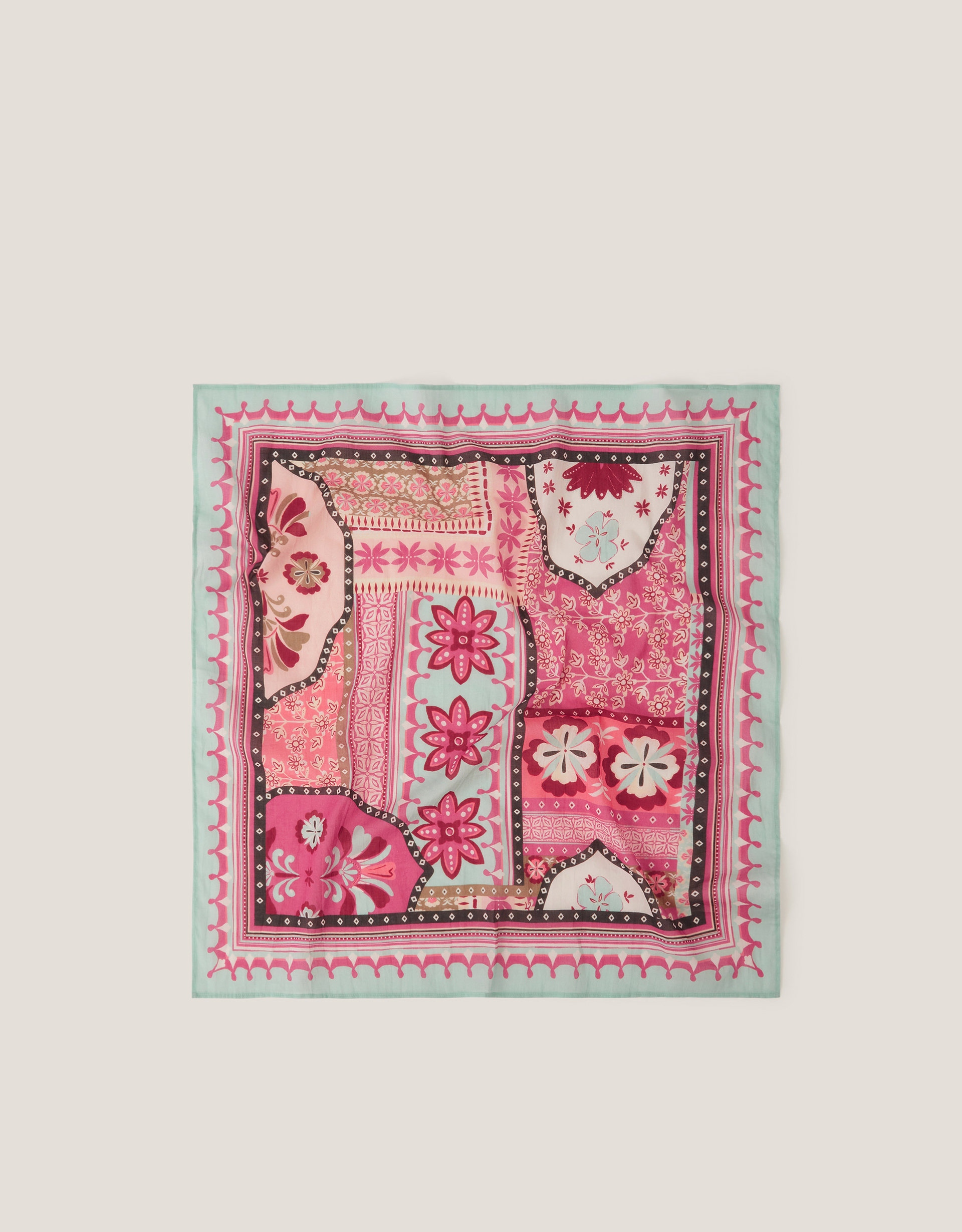 Patti Floral Square Cotton Scarf