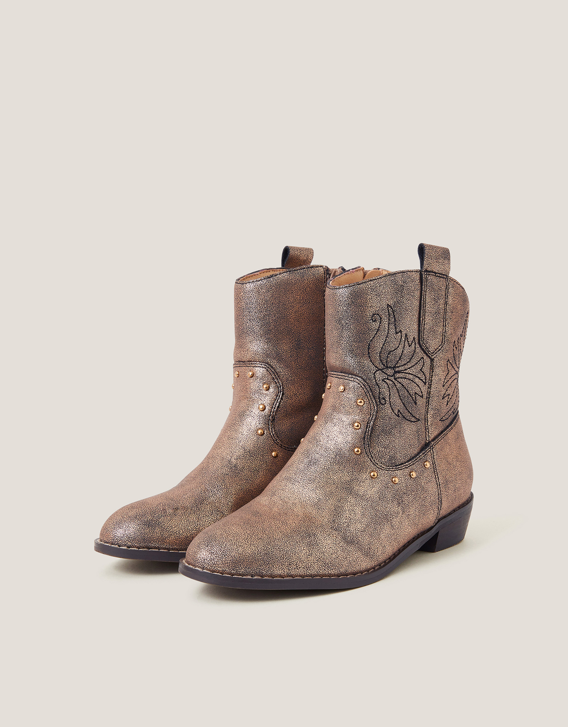 Brooke Metallic Cowboy Boots Bronze Brooke Metallic Cowboy Boots Bronze