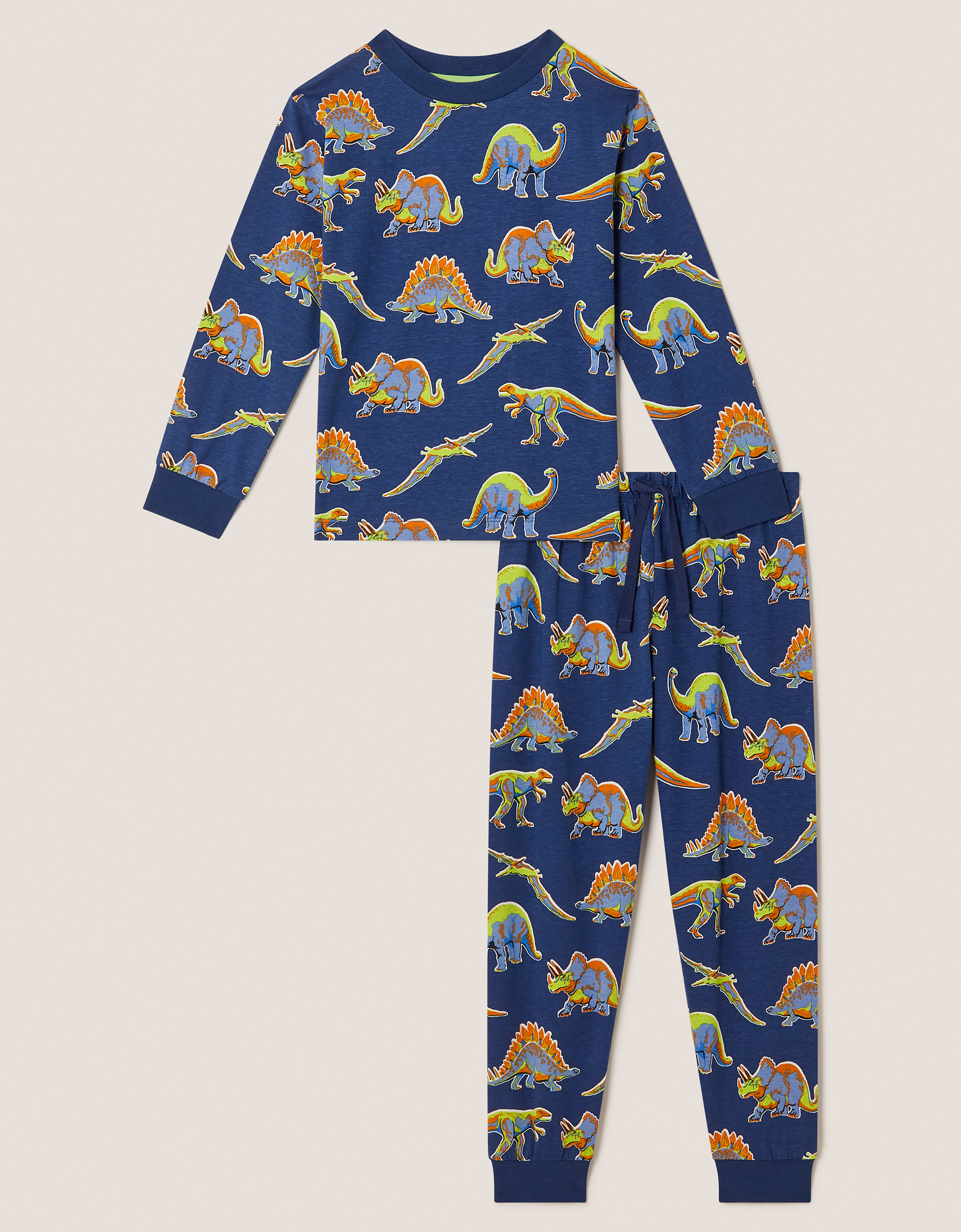 Dinosaur Print Long Pyjamas Set Blue Dinosaur Print Long Pyjamas Set Blue