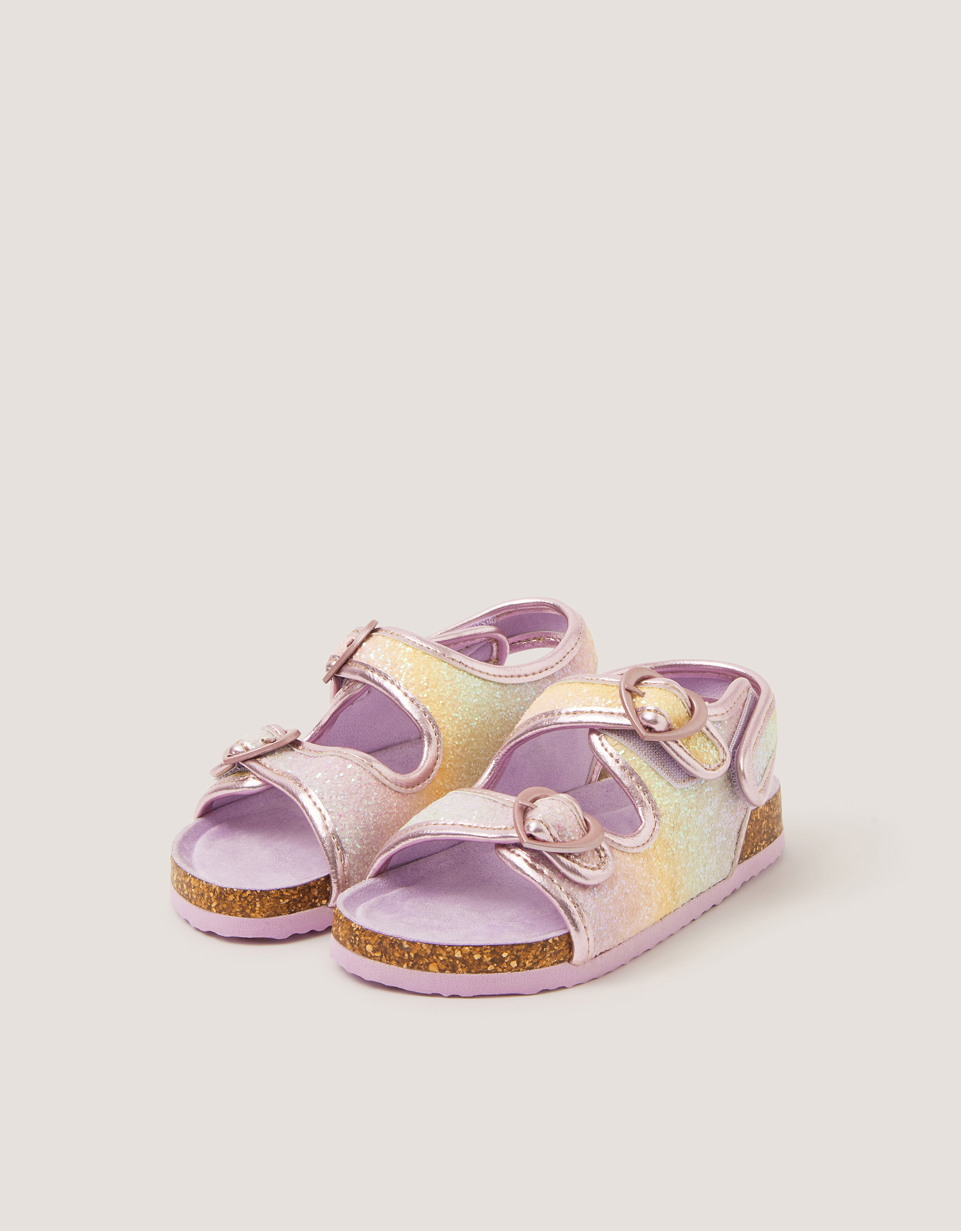Rainbow Heart Buckle Sandals Multi Rainbow Heart Buckle Sandals Multi