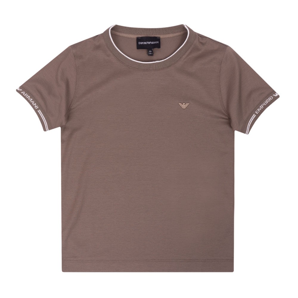 Small Logo Tipped Neck T Shirt