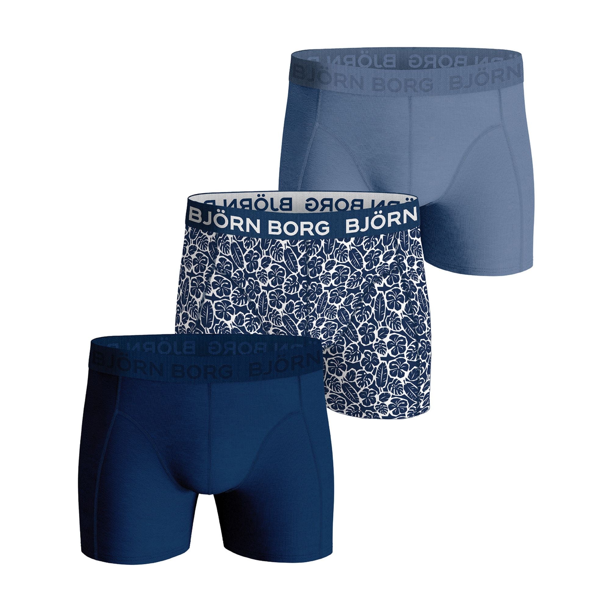 Pack Mens Soft Breathable Cotton Boxers Shorts Designer – Blue Mix