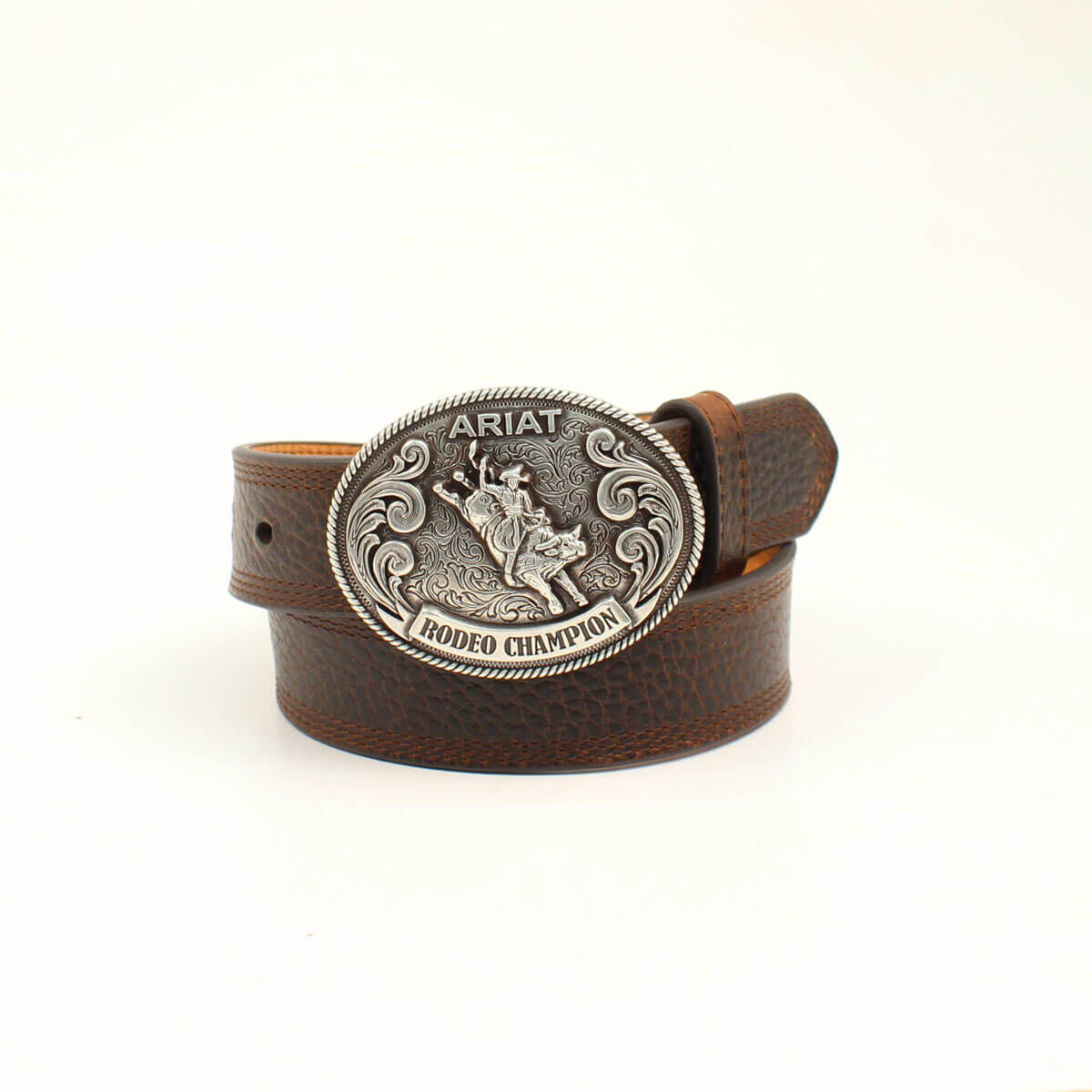 Kid’s Rodeo Champ Buckle Belt in Dark Brown, Size , by Ariat