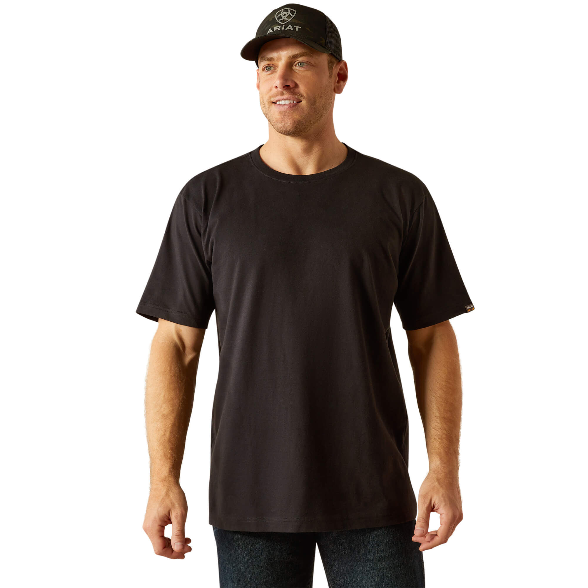 Men’s Rebar Cotton Strong Standard Shirt in Black, Size X-Large, by Ariat