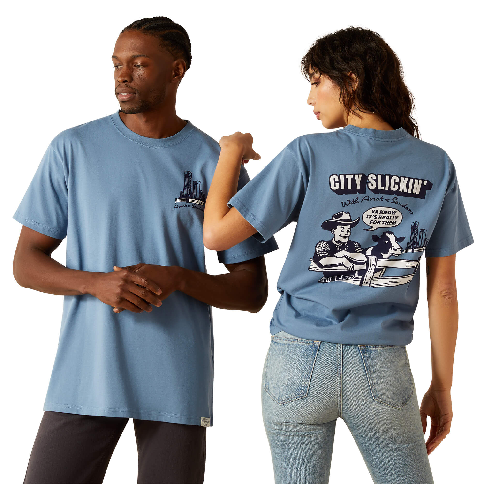Men’s Sendero Country Fences Shirt in Copen Blue, Size X-Small, by Ariat