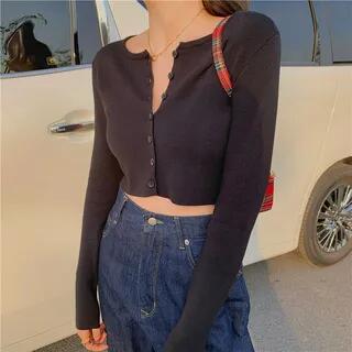 Cropped Cardigan White