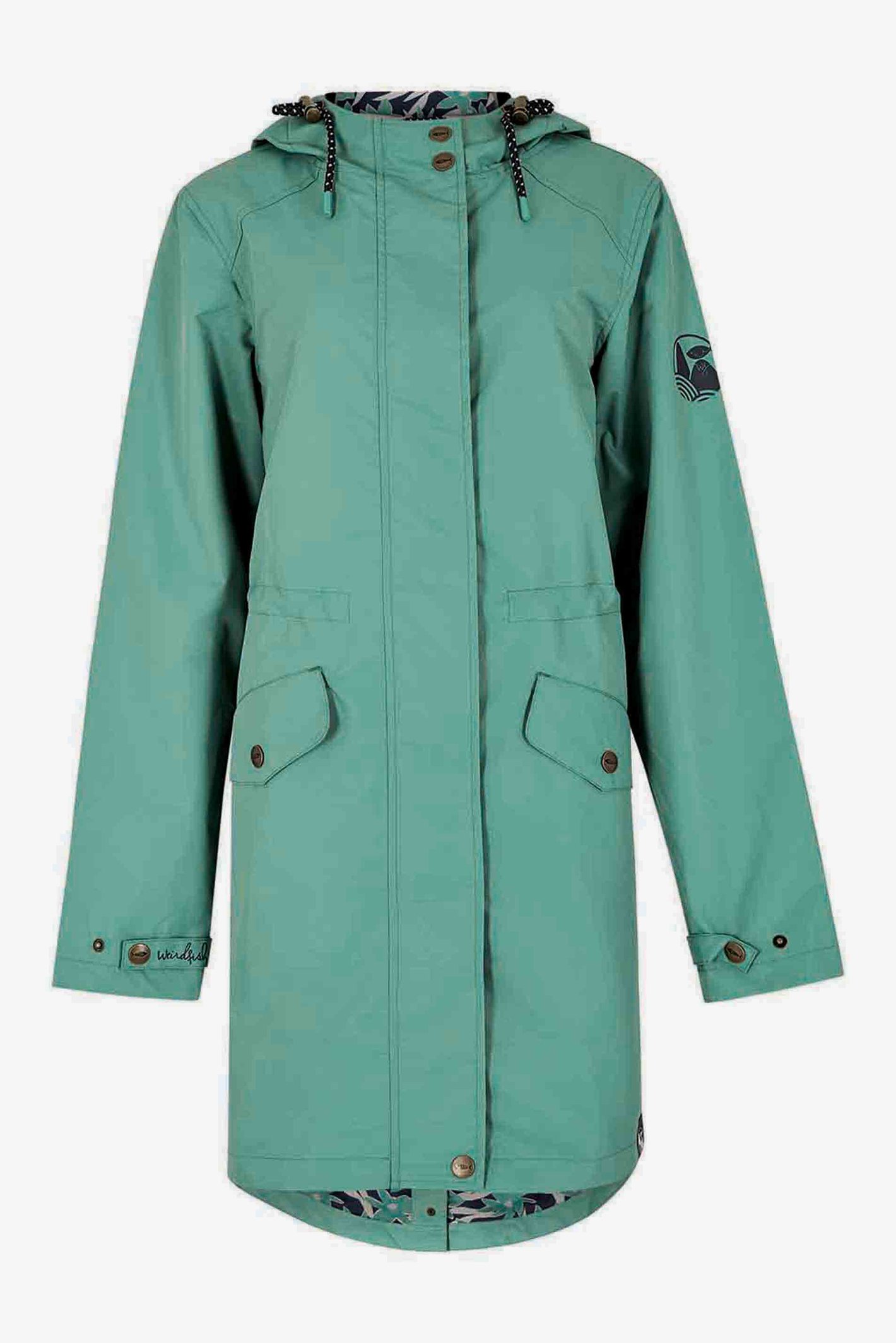 Weird Fish Delara Waterproof Jacket Dark Jade Size Weird Fish Delara Waterproof Jacket Dark Jade Size