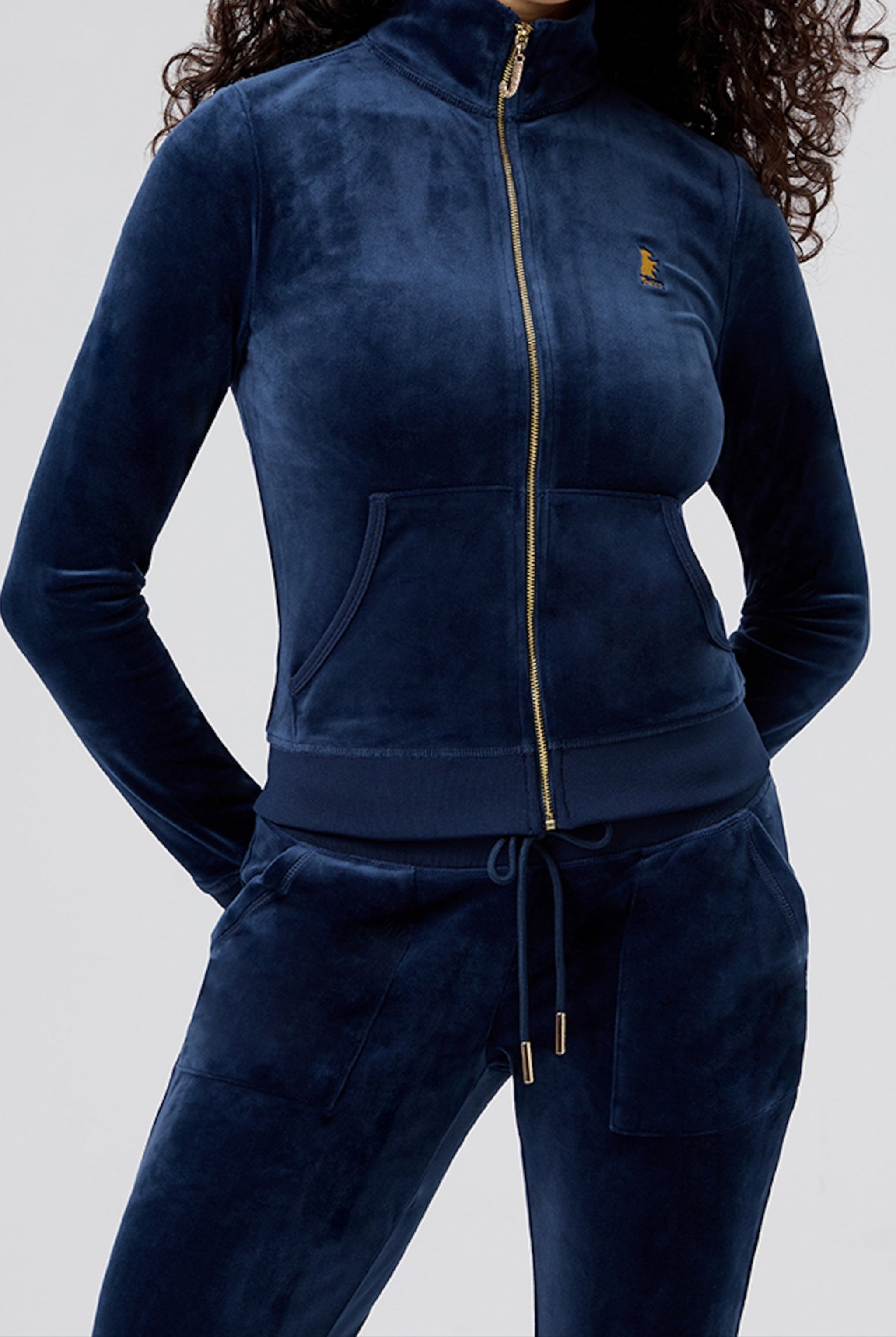 REGAL BLUE HERITAGE EAT CAKE VELOUR TRACK JACKET – L Blue