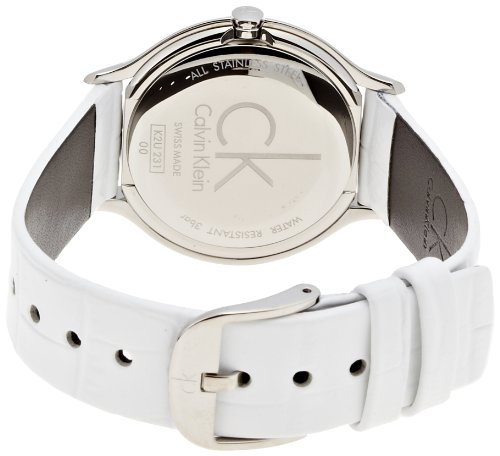 Calvin Klein Skirt Ladies Watch Silver Dial, Brown Leather Strap