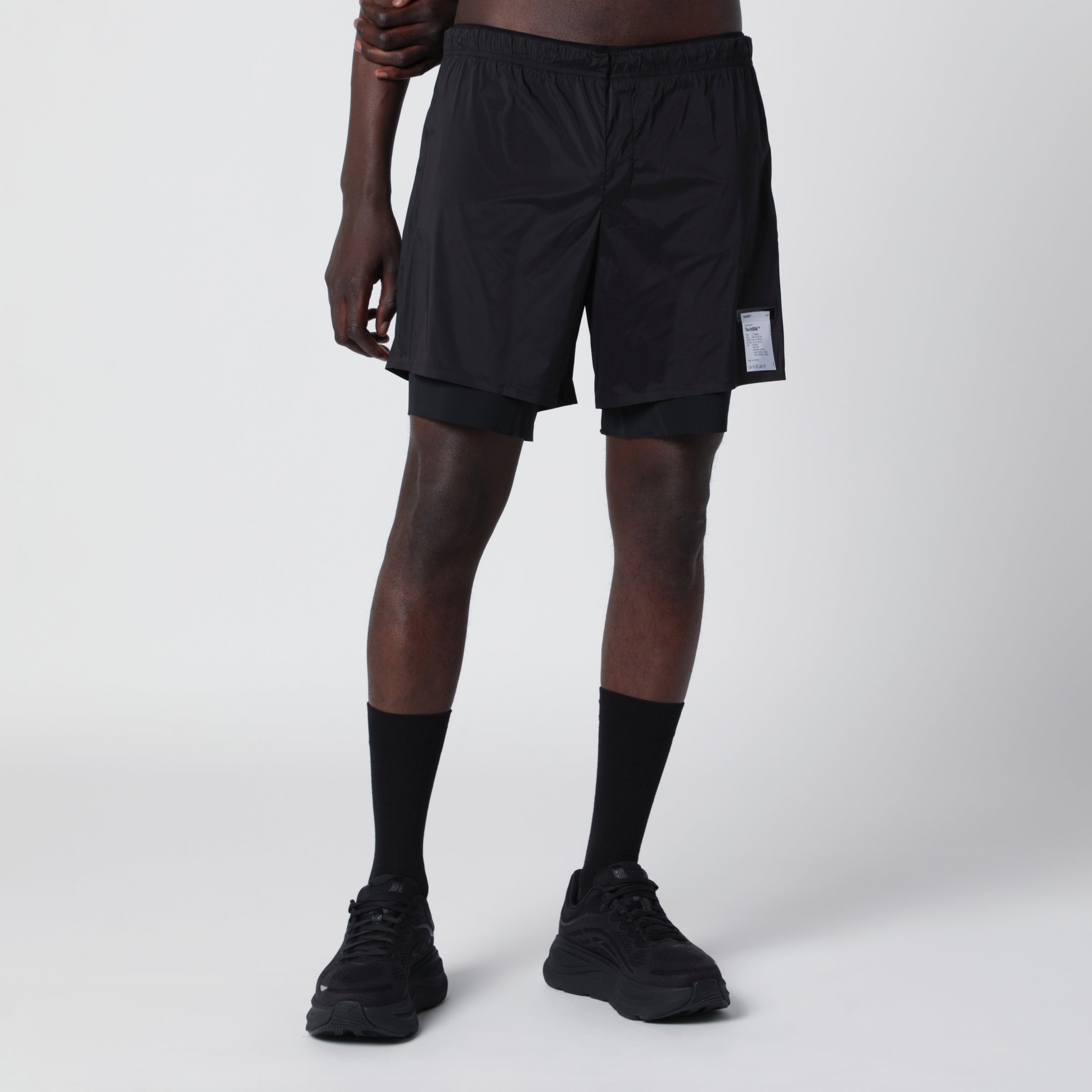 Black TechSilk ” Shorts