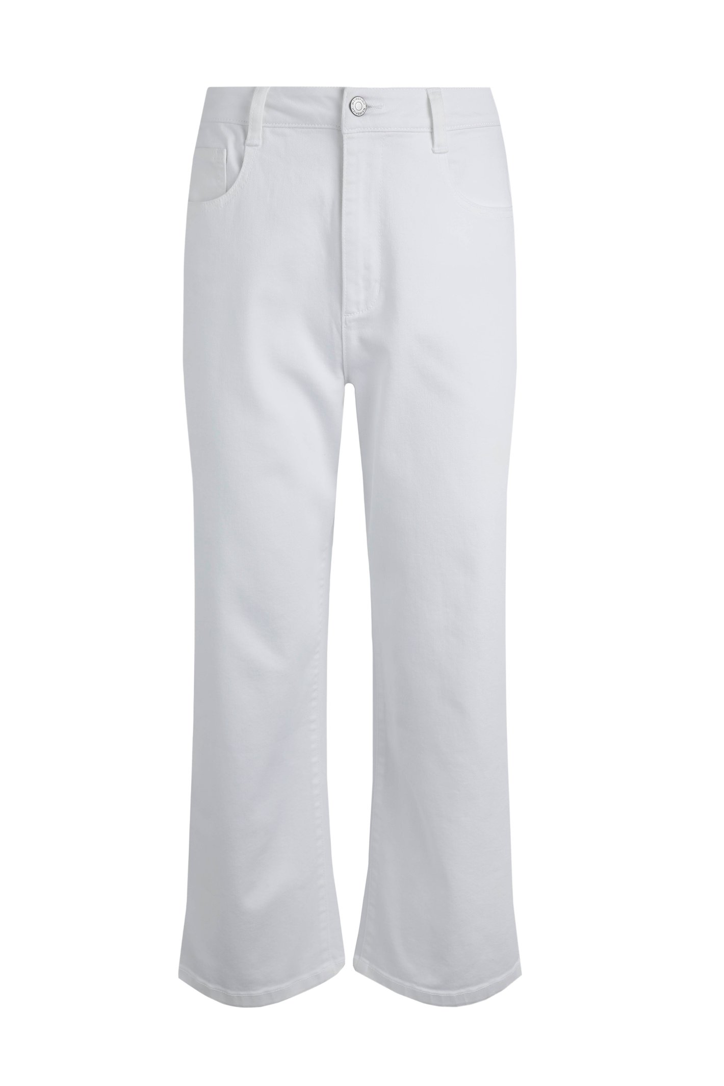 Weird Fish Soulina Wide Leg Cropped Denim Jeans White Size