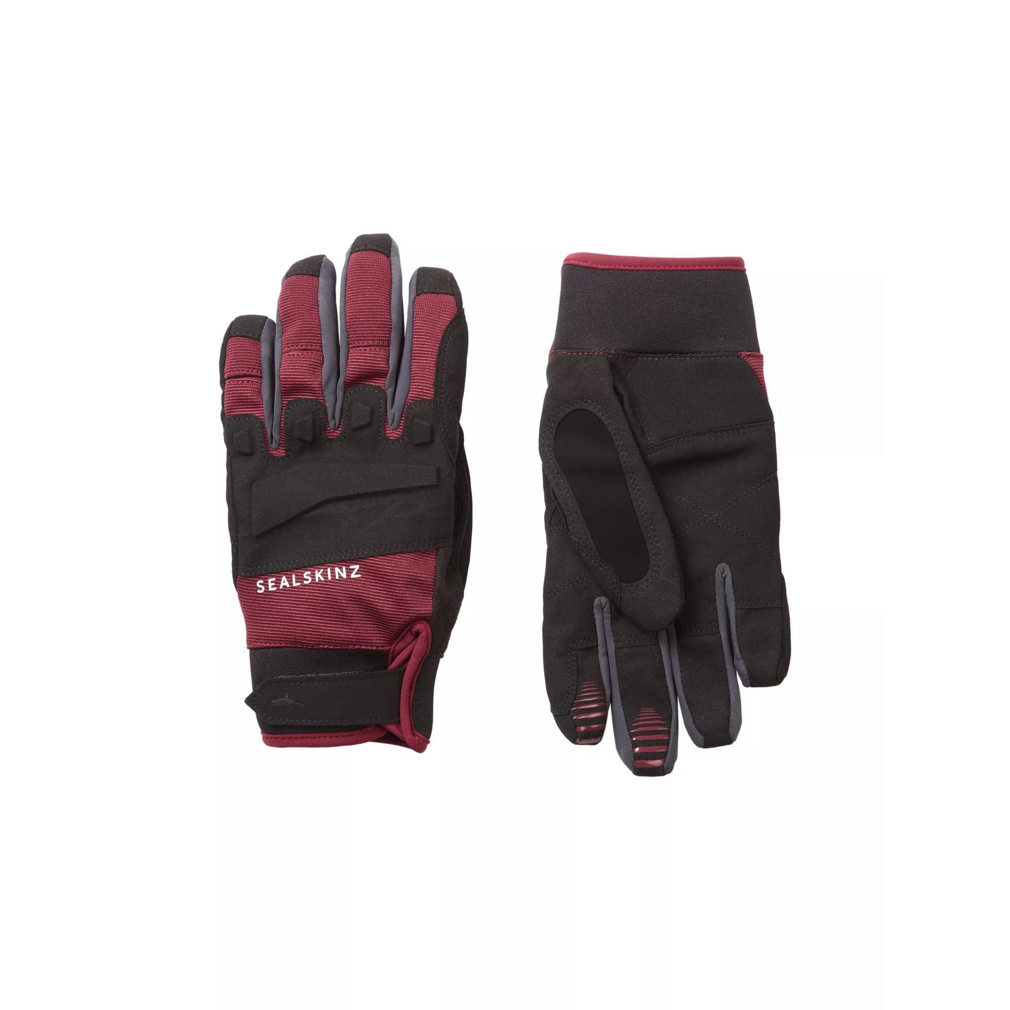 Mens & Ladies Waterproof All Weather MTB Mountain Bike Gloves – BlackRed Mens & Ladies Waterproof All Weather MTB Mountain Bike Gloves – BlackRed