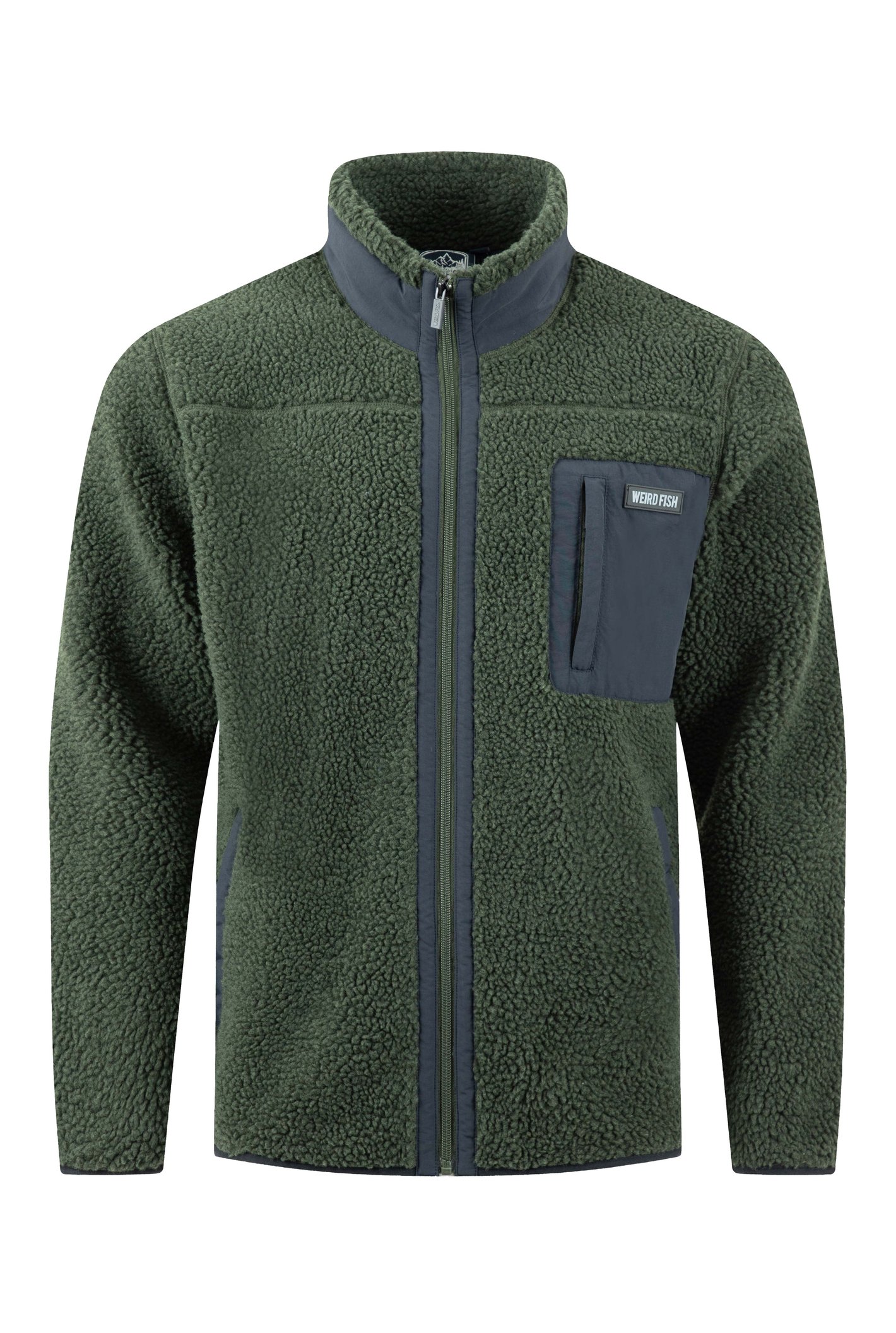 Weird Fish Fletcher Full Zip Borg Fleece Deep Lichen Green Size Weird Fish Fletcher Full Zip Borg Fleece Deep Lichen Green Size