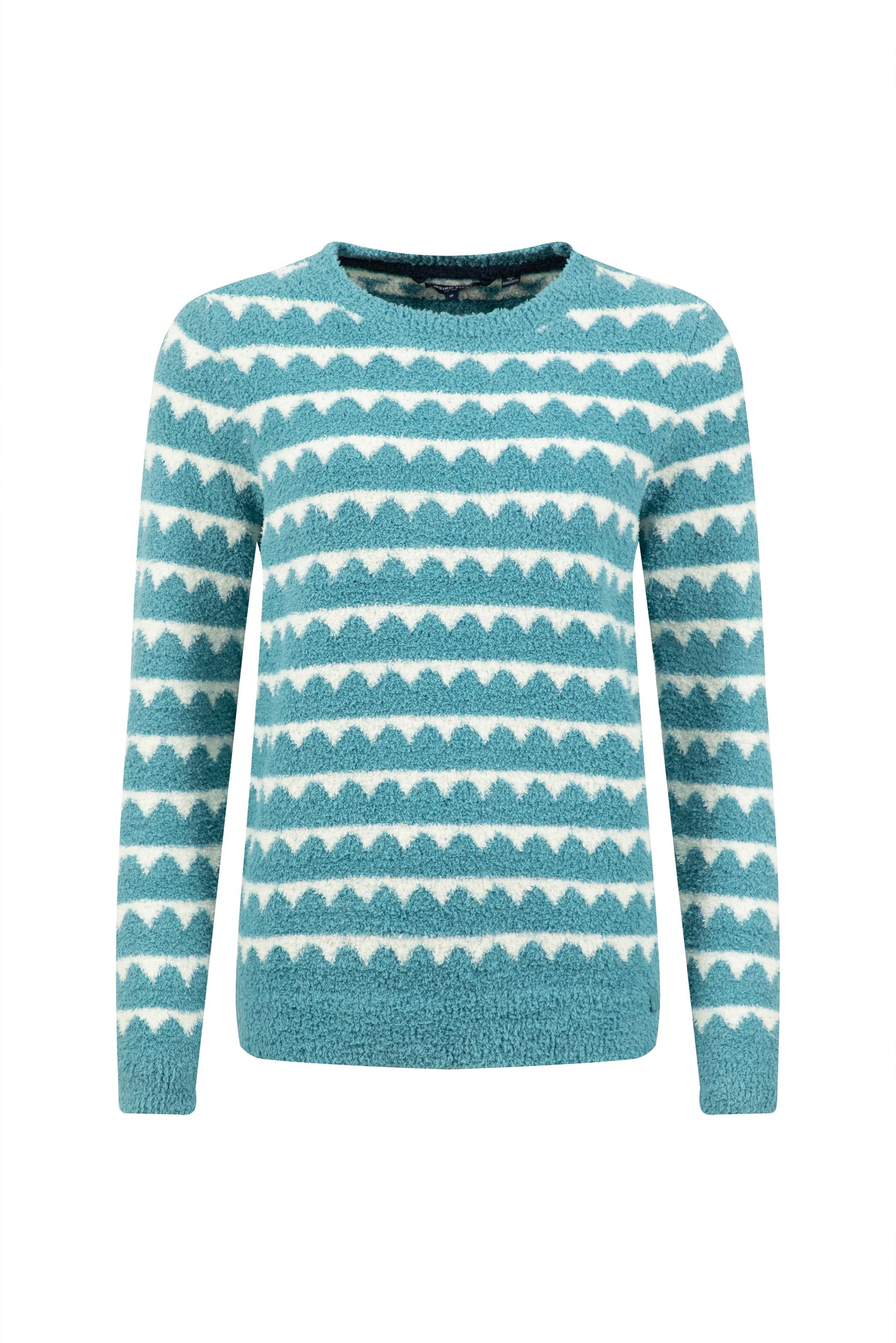 Weird Fish Tyla Cosy Knit Scalloped Jumper Powder Blue Size Weird Fish Tyla Cosy Knit Scalloped Jumper Powder Blue Size