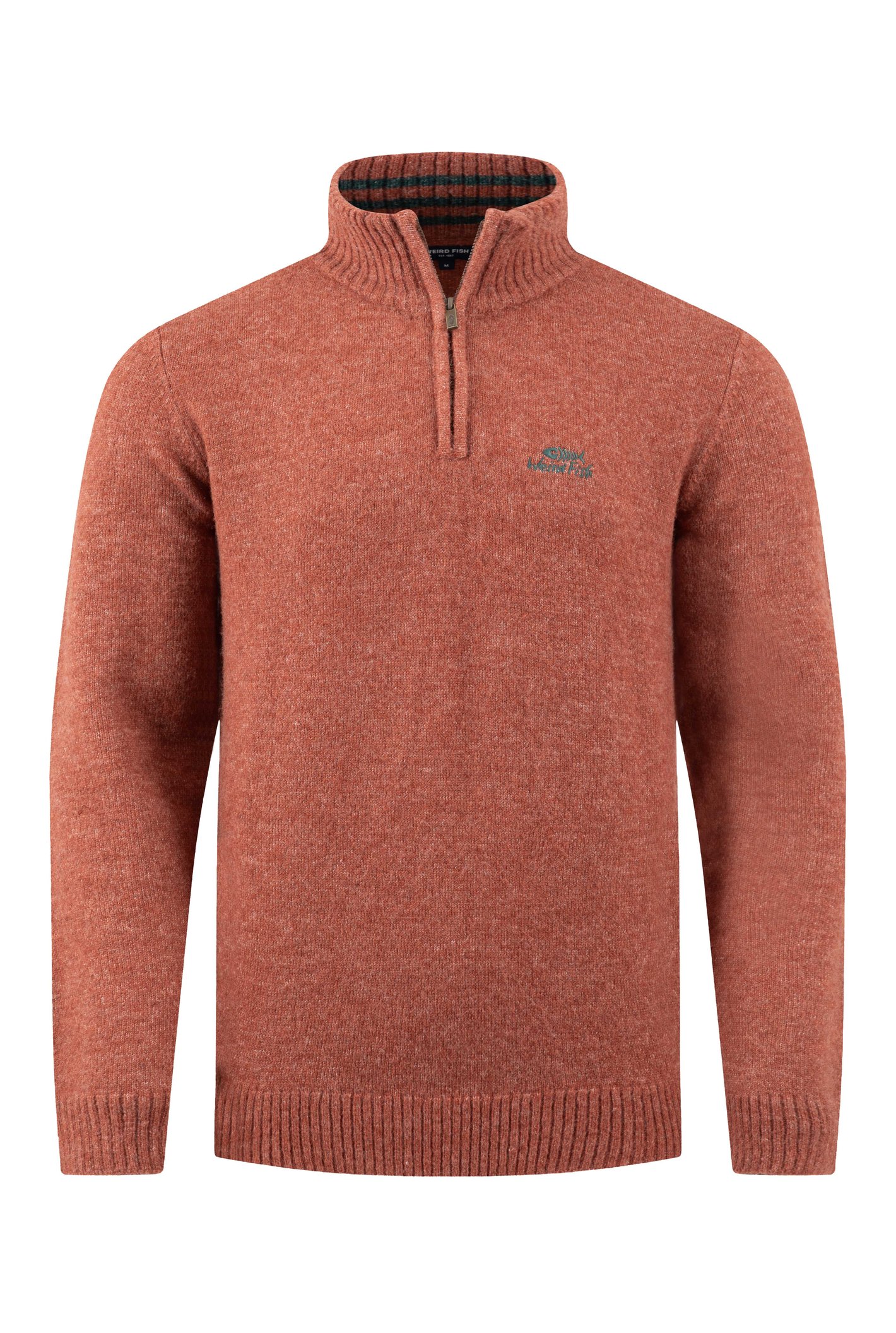 Weird Fish Altwood Zip Jumper Rust Leaves Size