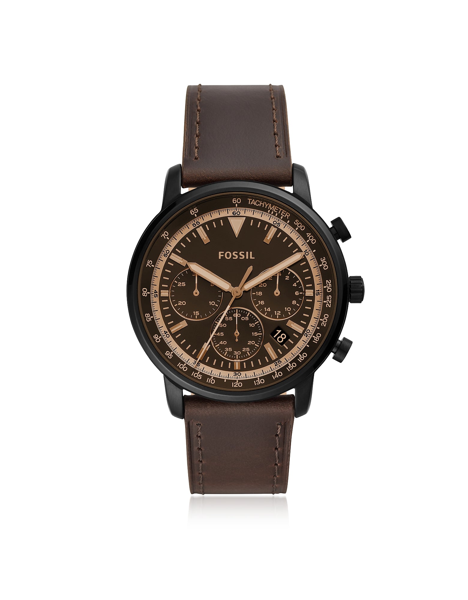 Fossil Men’s Analog Black Dial Chronograph Watch mm, Leather Band Fossil Men’s Analog Black Dial Chronograph Watch mm, Leather Band