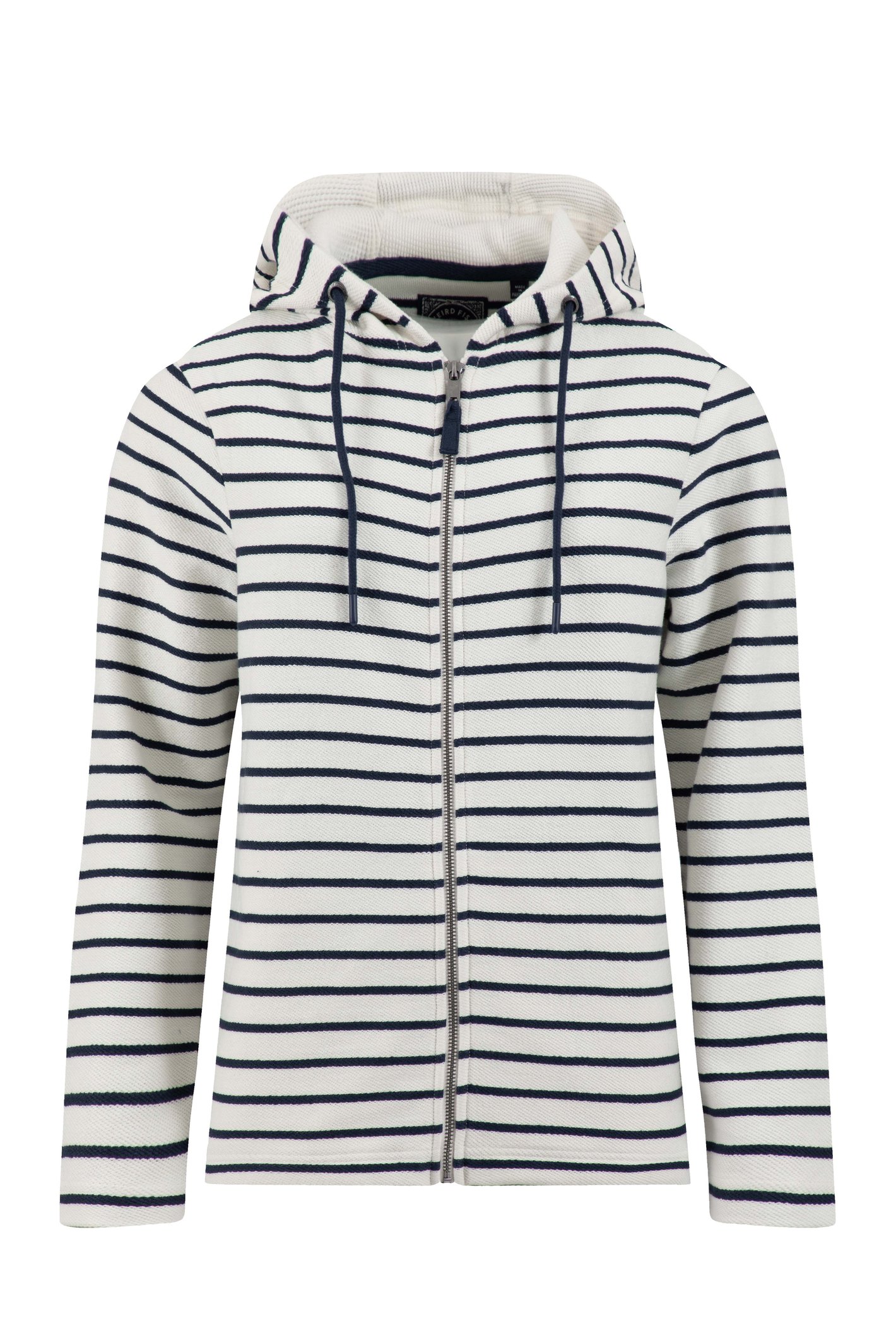 Weird Fish Catalina Striped Full Zip Hoodie Navy Size Weird Fish Catalina Striped Full Zip Hoodie Navy Size