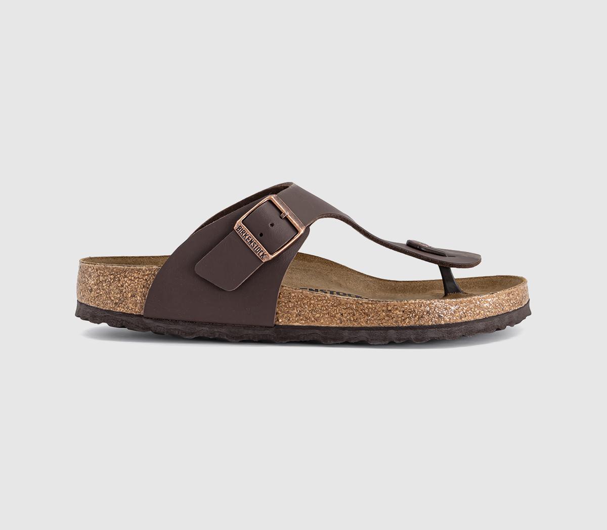 Birkenstock Mens Ramses Thong Sandals Dark Brown, .
