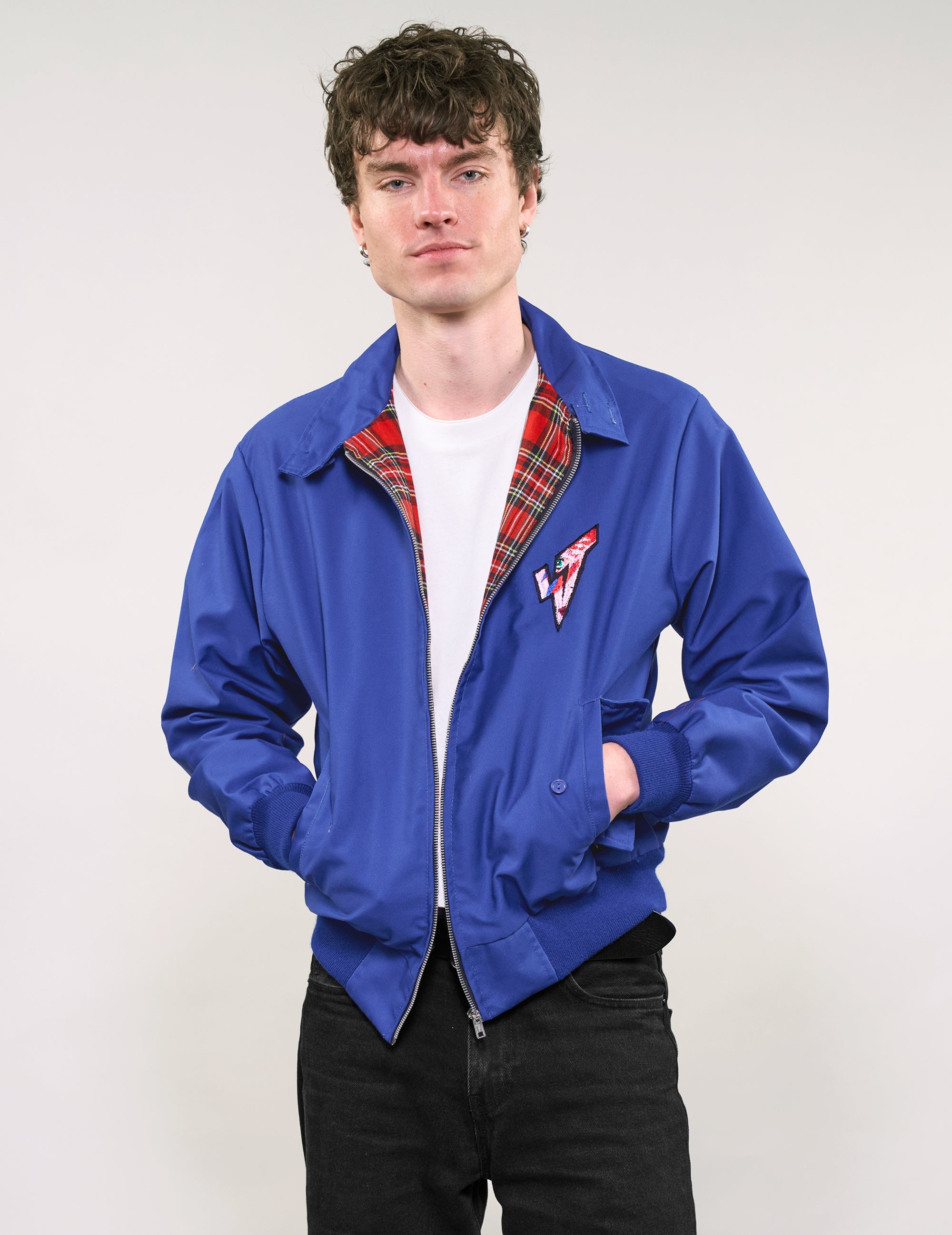 Classic Harrington Jacket in Blue – M With Logo Classic Harrington Jacket in Blue – M With Logo