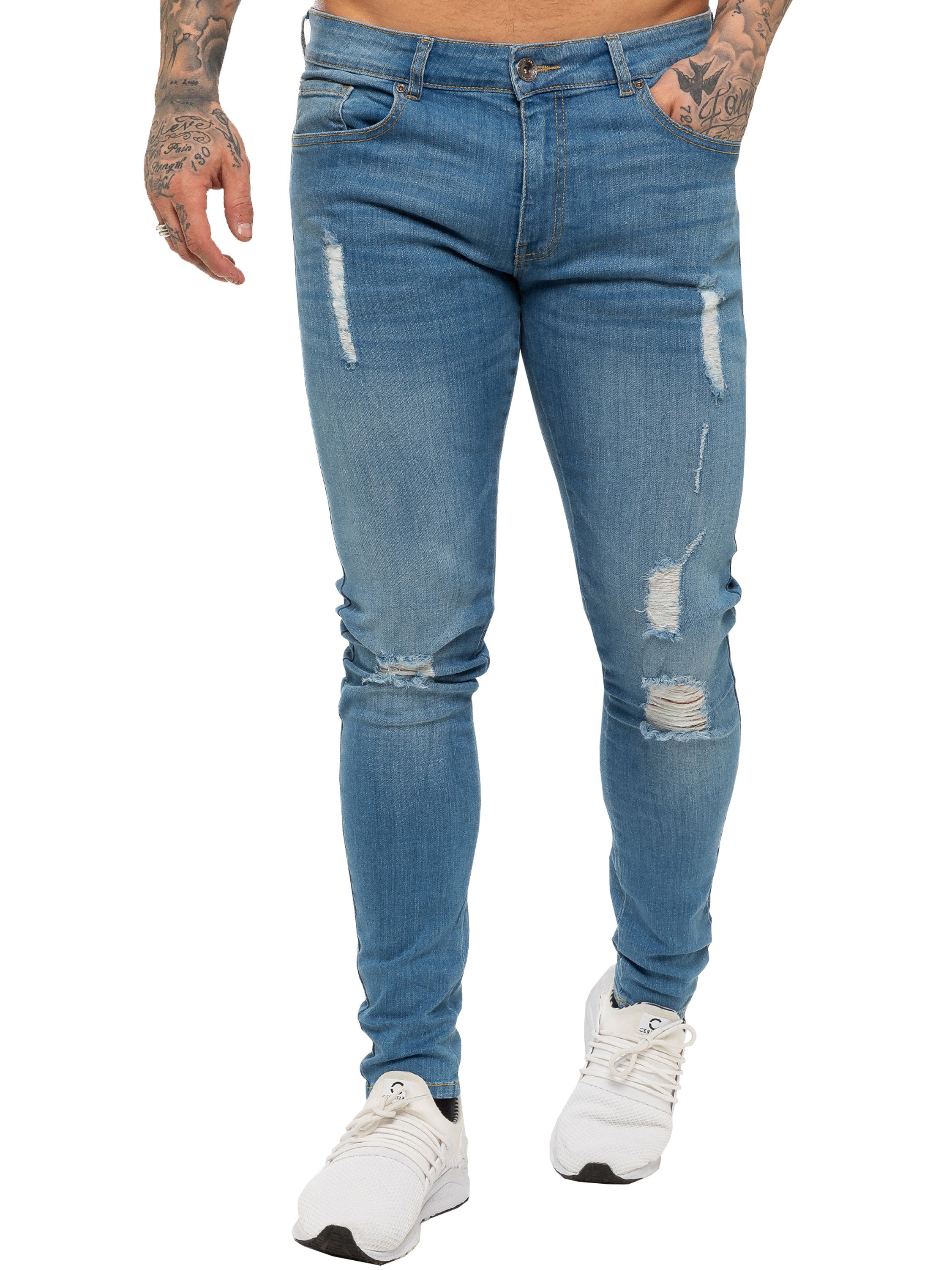 Mens Super Skinny Stretch Ripped Jeans Mens Super Skinny Stretch Ripped Jeans