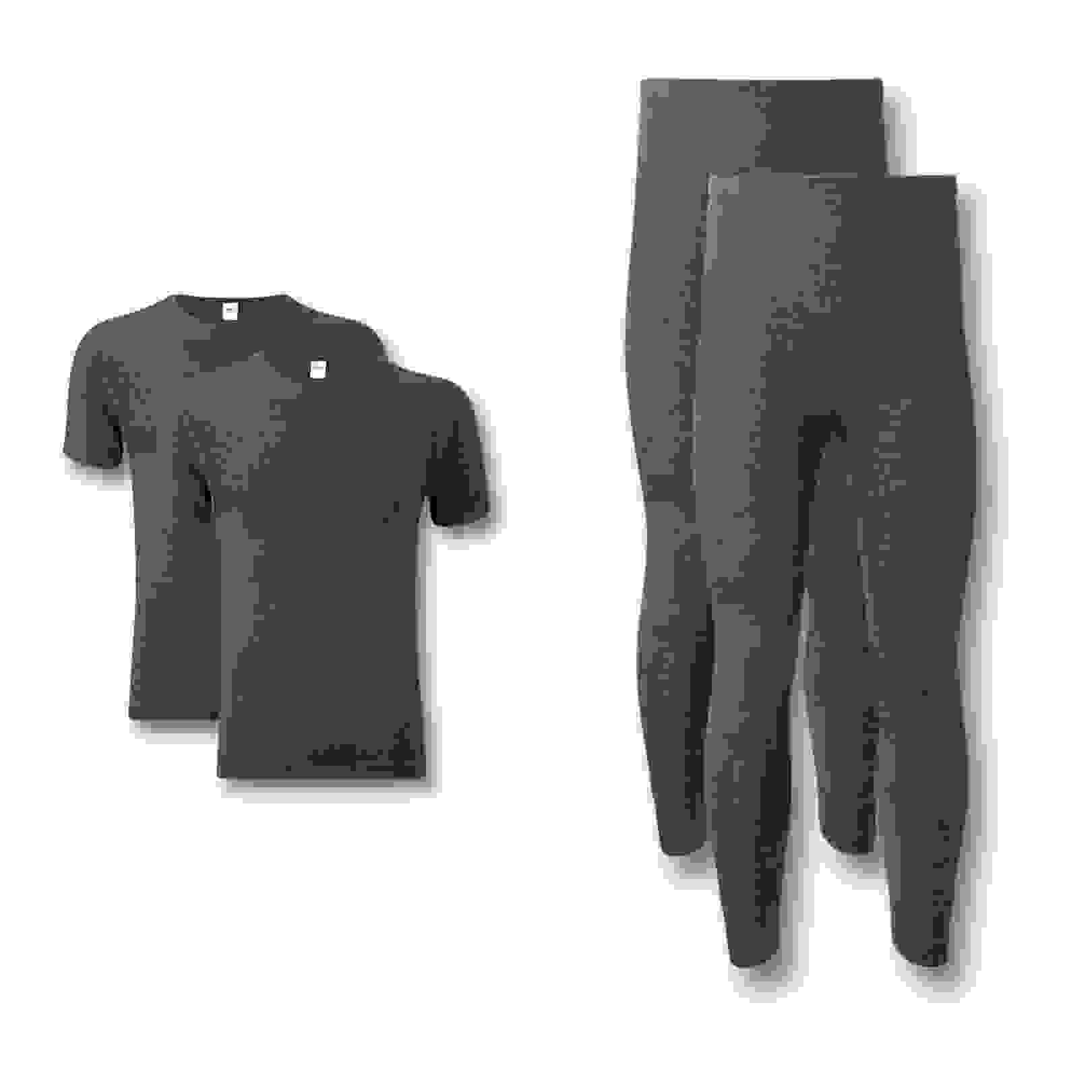 Pack Mens Thermal Underwear Set T Shirt Tops and Long John Bottoms Warm Baselayer Insulated Brushed Yarn for Winter Outdoor Sports