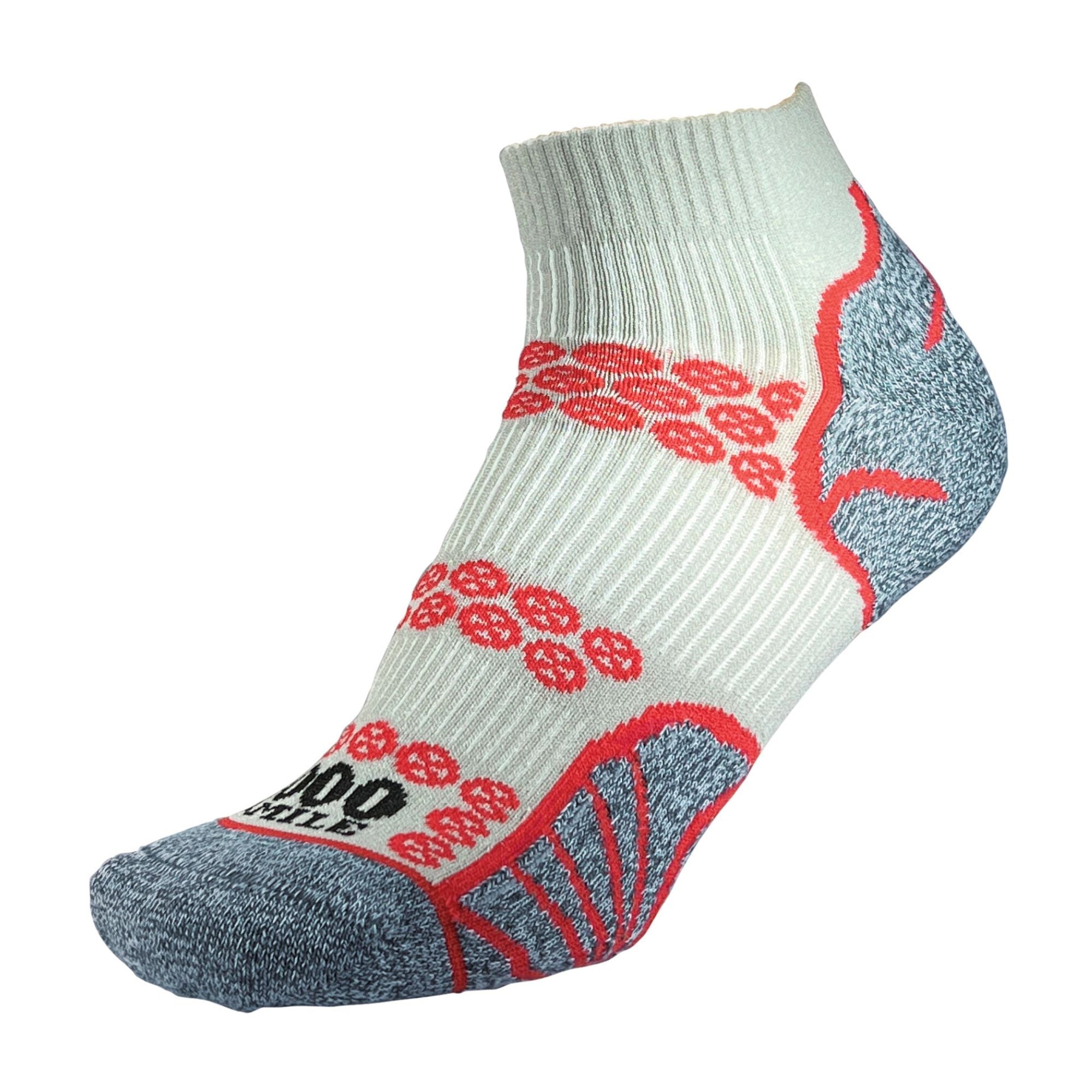 Pack Mens Lite Anklet Double Layer Socks – – Silver Red