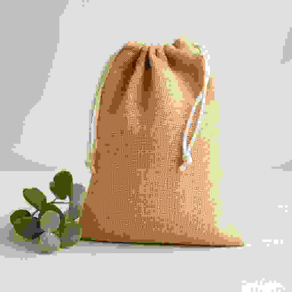 Jute Hessian Drawstring Bag x mm Jute Hessian Drawstring Bag x mm