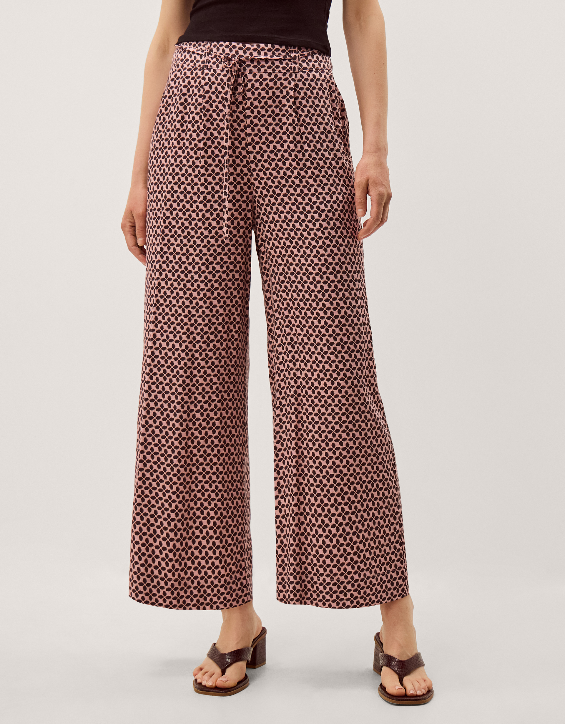 Netta Floral Print Wide Leg Trousers Pink Netta Floral Print Wide Leg Trousers Pink