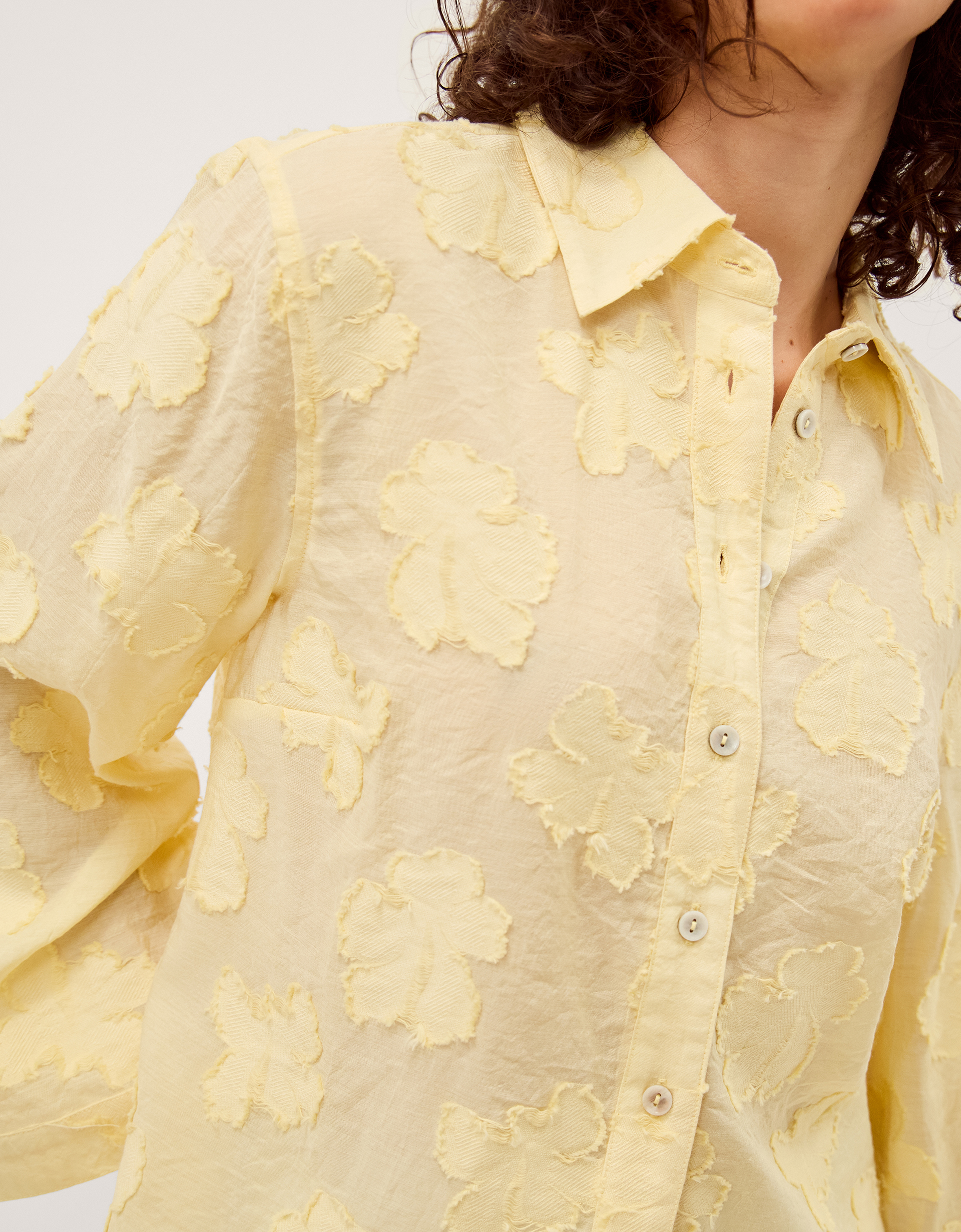 Tyra Floral Jacquard Shirt Yellow Tyra Floral Jacquard Shirt Yellow