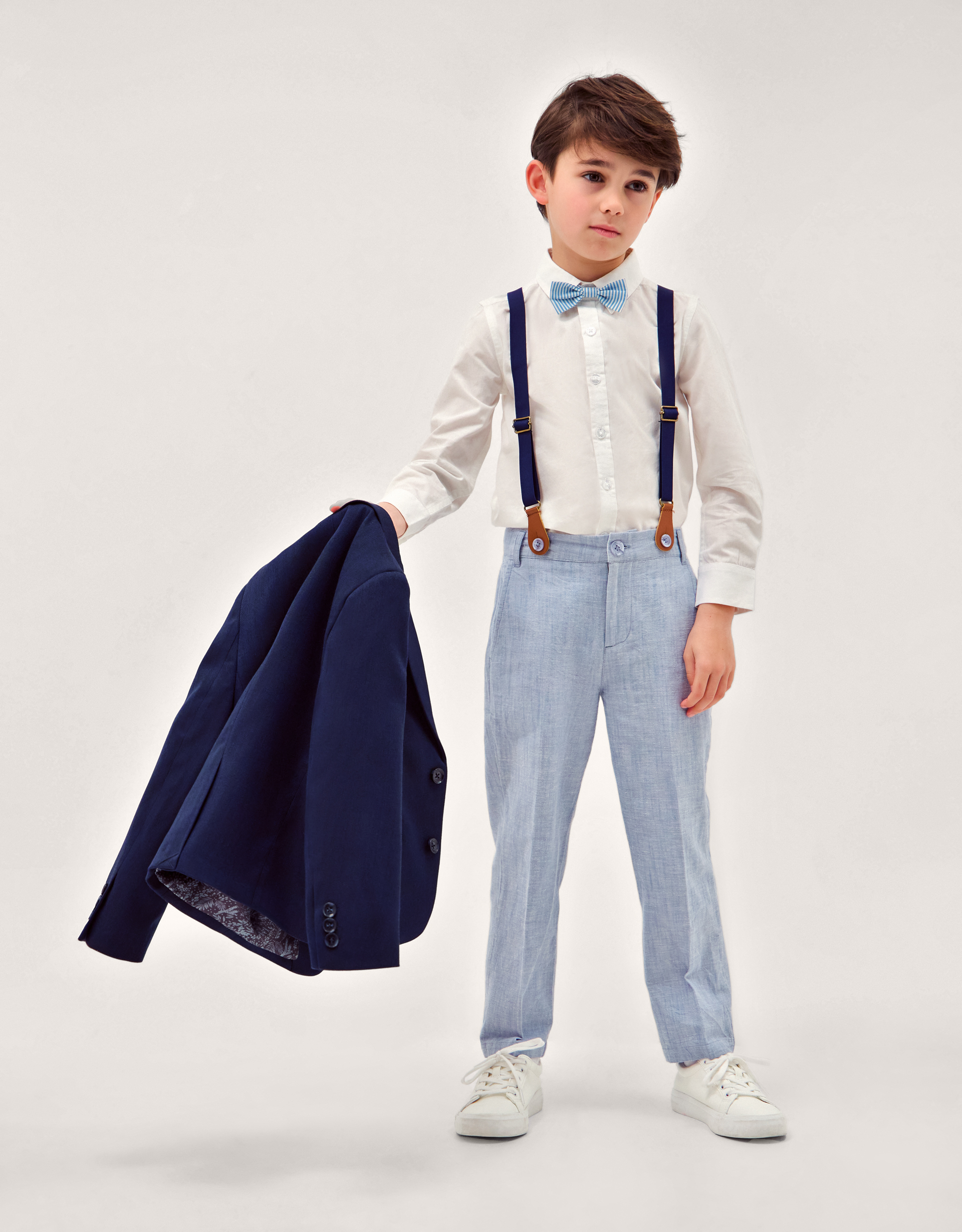 Aiden -Piece Suit with Braces Blue Aiden -Piece Suit with Braces Blue