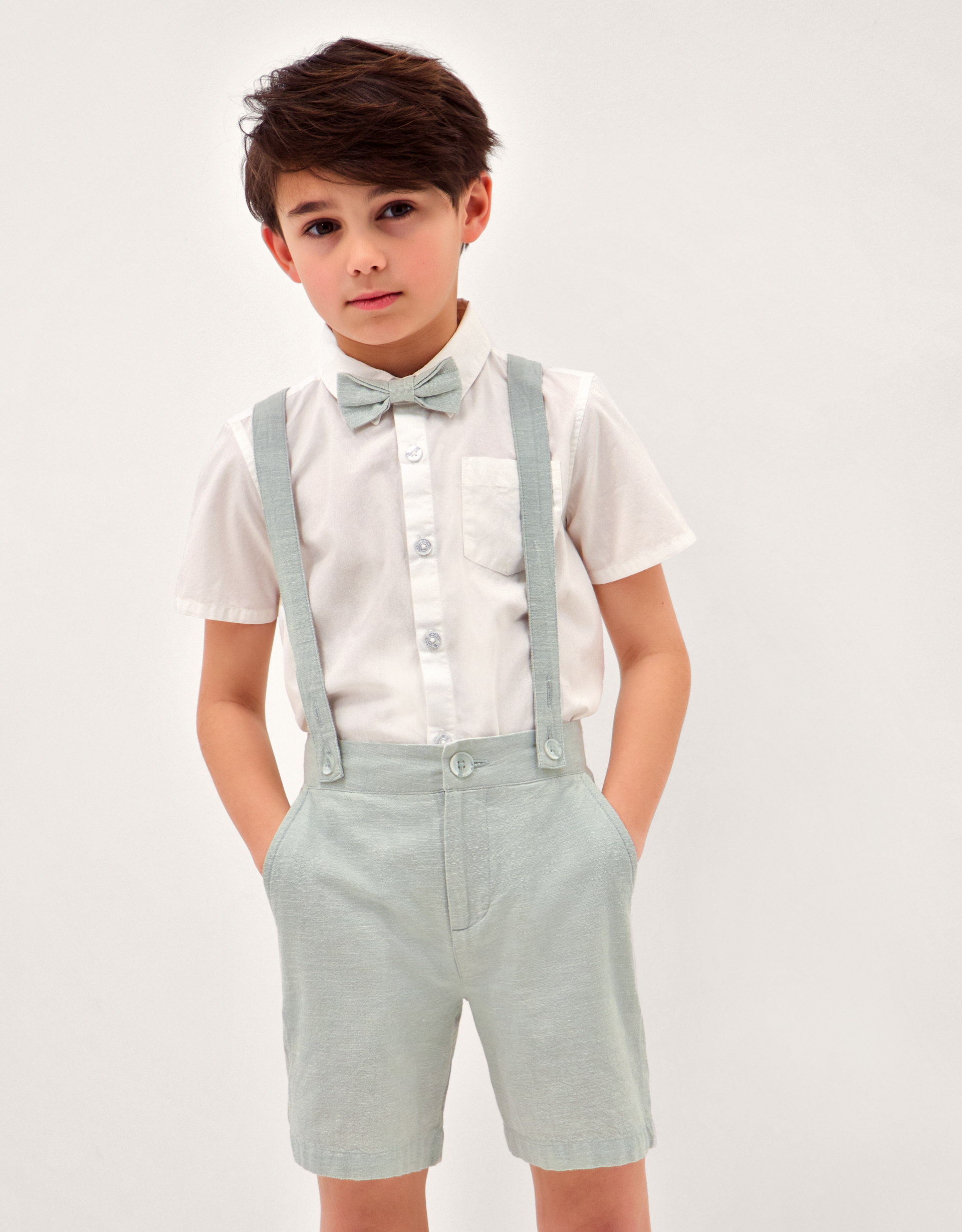 Rowan -Piece Short Suit with Braces Green