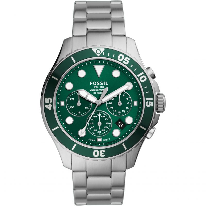 Fossil FB- Men’s Chronograph Watch mm Blue Dial, Stainless Steel Fossil FB- Men’s Chronograph Watch mm Blue Dial, Stainless Steel