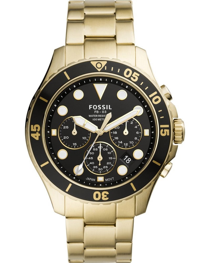 Fossil FB- Men’s Chronograph Watch Black & Gold Fossil FB- Men’s Chronograph Watch Black & Gold