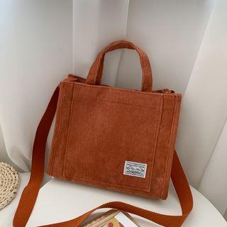 Corduroy Crossbody Tote Bag Brown Corduroy Crossbody Tote Bag Brown
