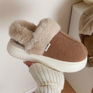Plain Fleece Panel Home Slippers Brown – to Plain Fleece Panel Home Slippers Brown – to