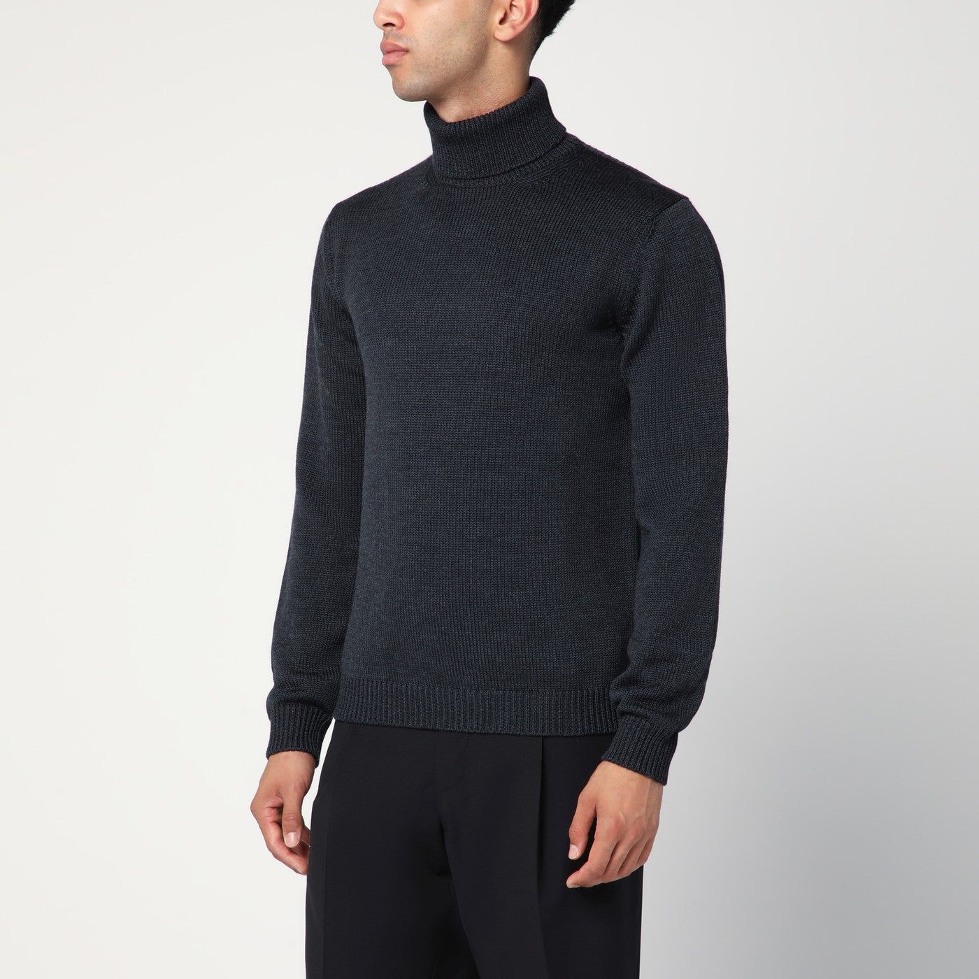 Anthracite grey wool turtleneck sweater Anthracite grey wool turtleneck sweater