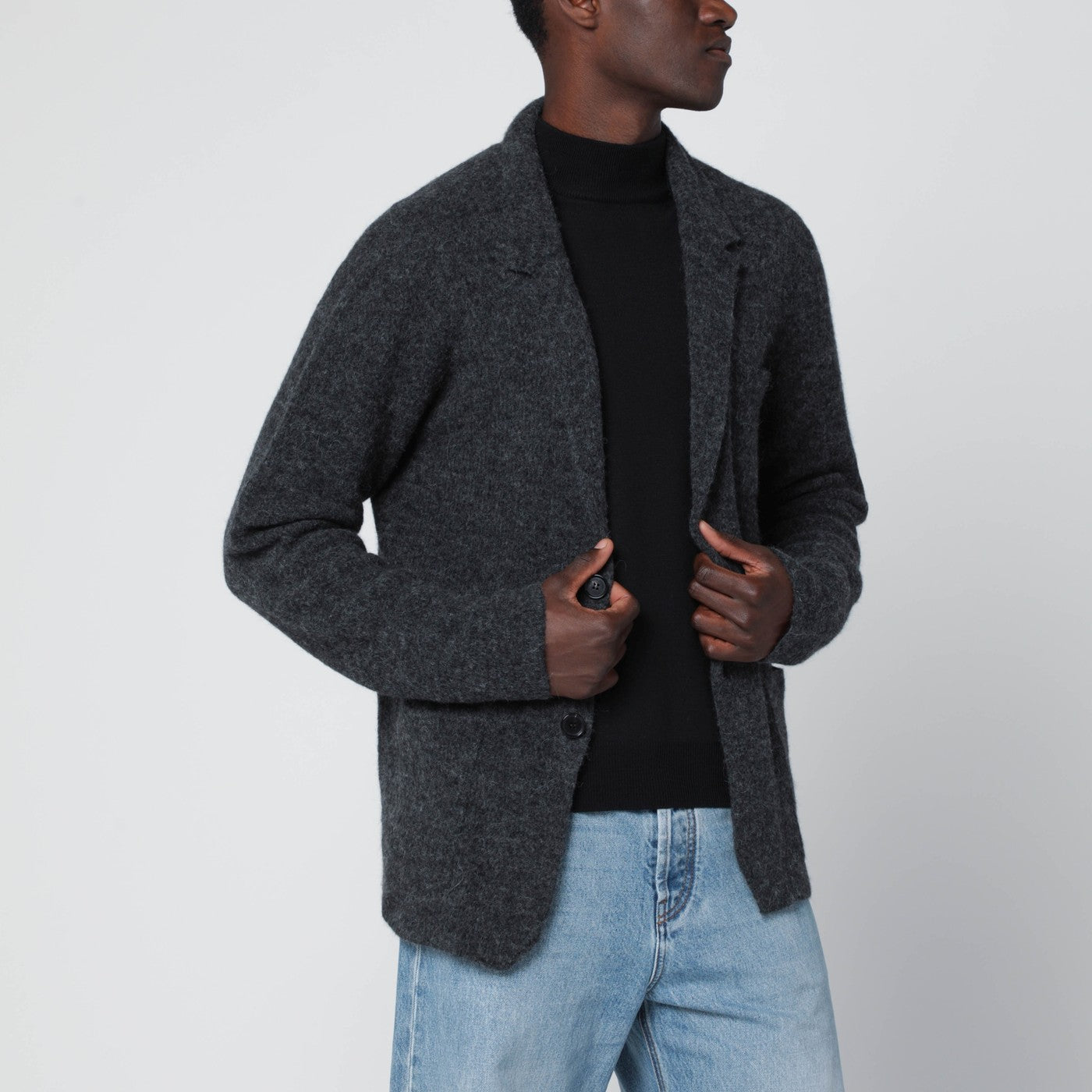 Anthracite grey jacket-style cardigan Anthracite grey jacket-style cardigan