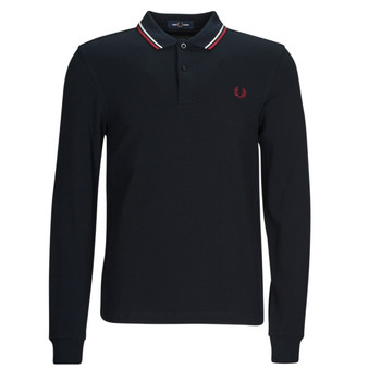 Fred Perry LS TWIN TIPPED SHIRT men’s Polo shirt in Marine