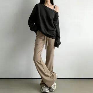 Crew Neck Drop Shoulder Plain Sweatshirt High Waist Plain Mini Skirt Flared Sweatpants Skirt – Dark Grey Crew Neck Drop Shoulder Plain Sweatshirt High Waist Plain Mini Skirt Flared Sweatpants Skirt – Dark Grey