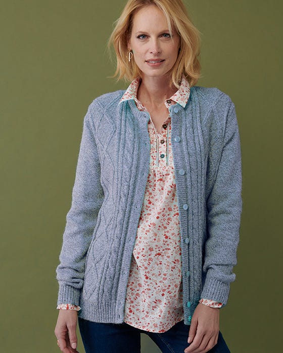 Damart Cable Knit Cardigan