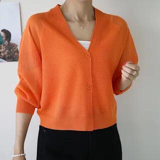 Dolman-Sleeve Waffle Cardigan Black Dolman-Sleeve Waffle Cardigan Black