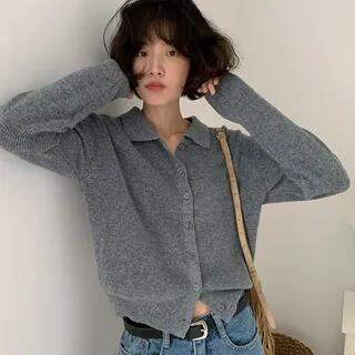 Collared Buttoned Knit Cardigan Mint Green Collared Buttoned Knit Cardigan Mint Green
