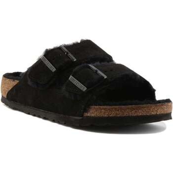 BIRKENSTOCK Arizona Shearling Slides men’s Flat sandals in Black