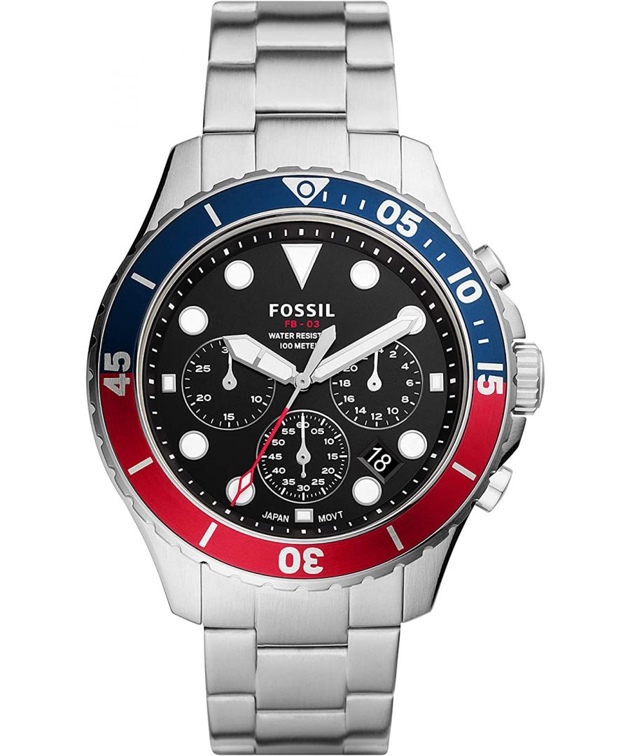 Fossil FB- FS Men’s Chronograph Watch mm Silver Stainless Steel Fossil FB- FS Men’s Chronograph Watch mm Silver Stainless Steel