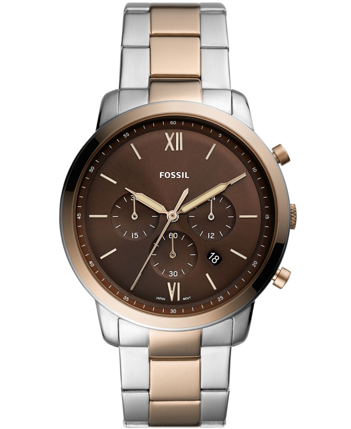 Fossil Neutra Men’s Chronograph Watch mm Two-Tone Stainless Steel