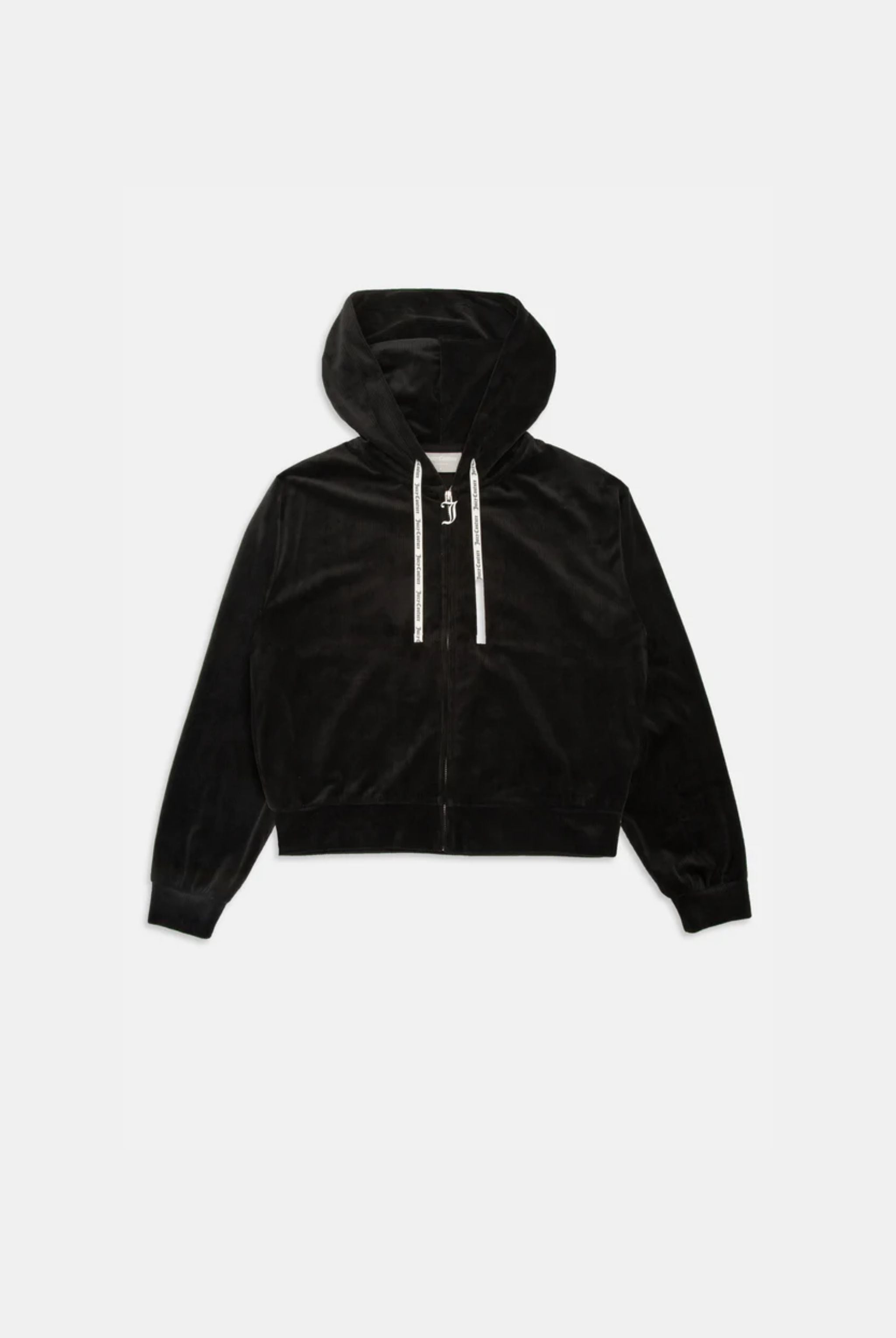 BLACK LOUNGE RIB VELOUR HOODIE – M Black