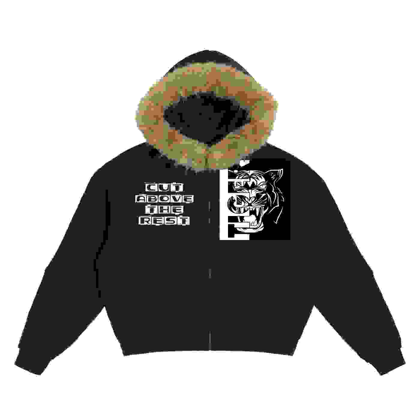 Sun Fade Boxy Detachable Fur Hoodie Sun Fade Boxy Detachable Fur Hoodie