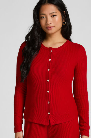 Hunkemöller Cardigan Ribbed Jersey Red