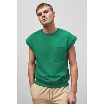 Enorsia Crew Neck Sleeveless Sweatshirt men’s Vest top in Green